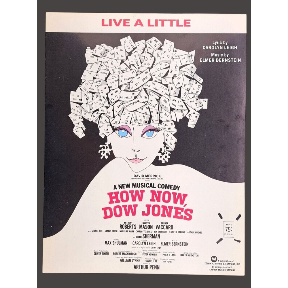 Vintage How Now Dow Jones 1967 Sheet Music Live A Little Vaccaro Leigh Bernstein